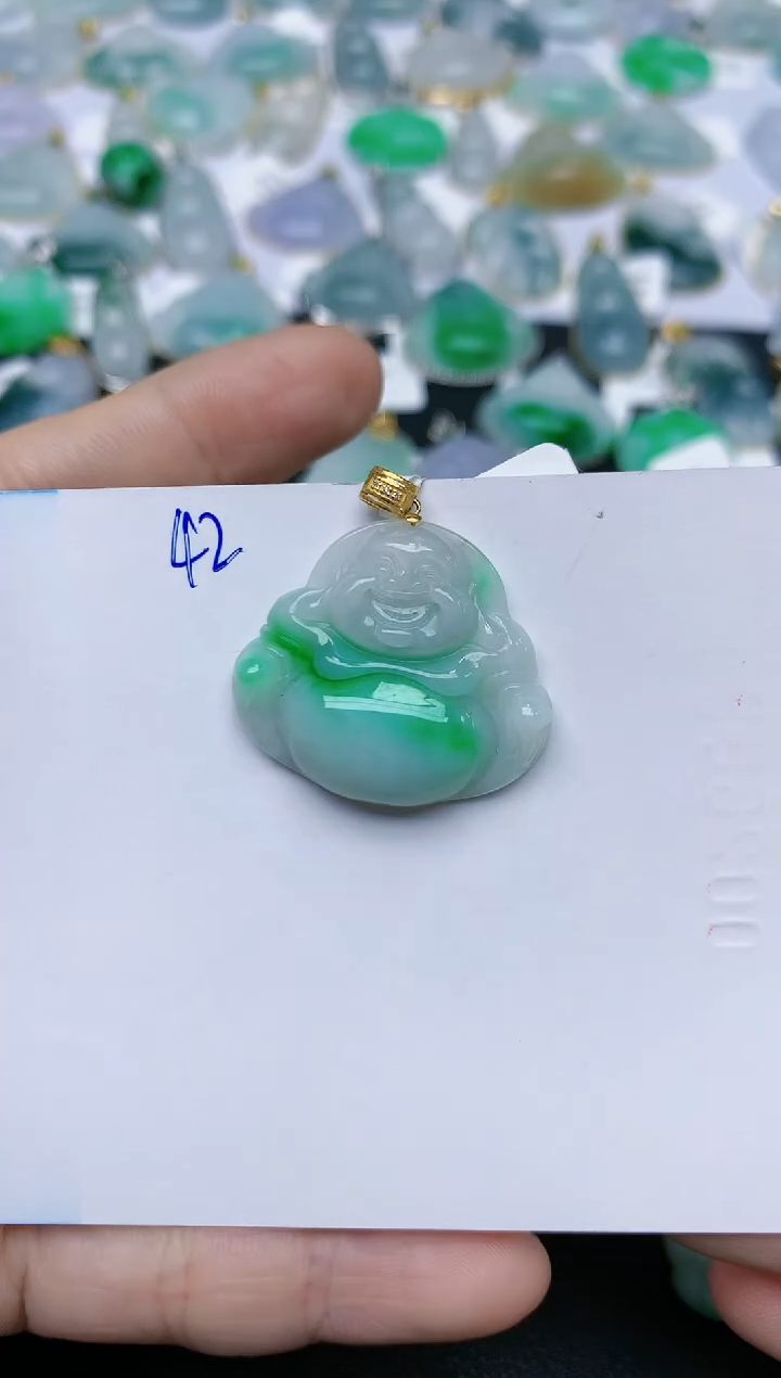 【闪购商品】翡翠颈饰18K金镶嵌天然翡翠A货    