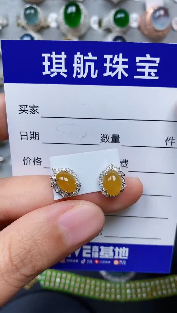 【闪购商品】翡翠耳饰银S925镶嵌0533