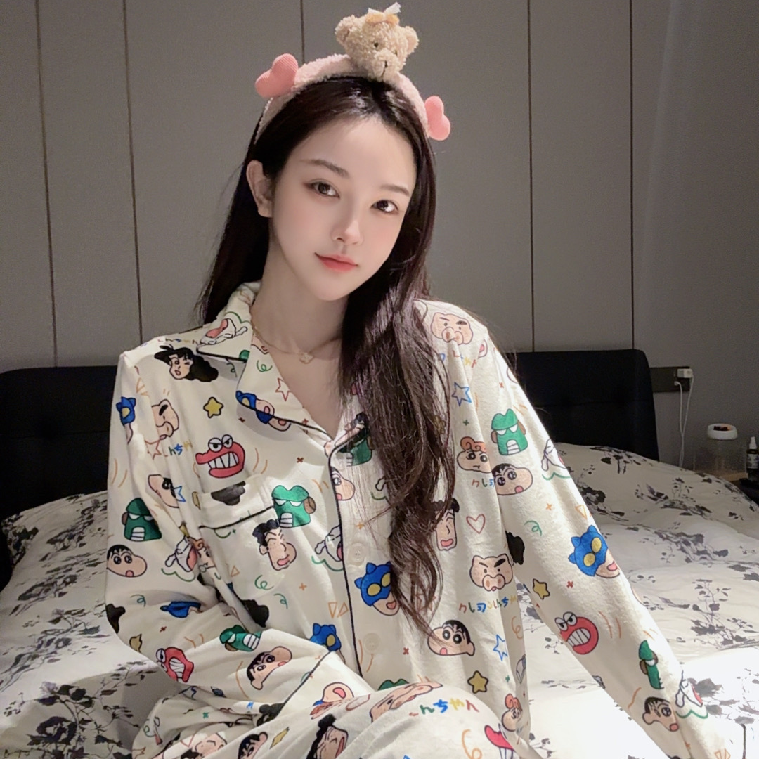 SIEOYJIEA/私迹大榕家viki【绒款小新】珍珠绒保暖柔软亲肤情侣睡衣