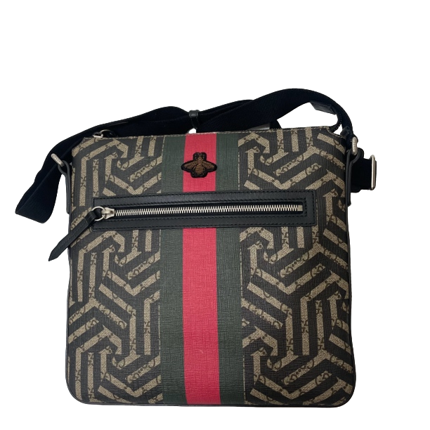 95新 GUCCI/古驰 98古驰帆布斜挎包 尺寸29/28/3