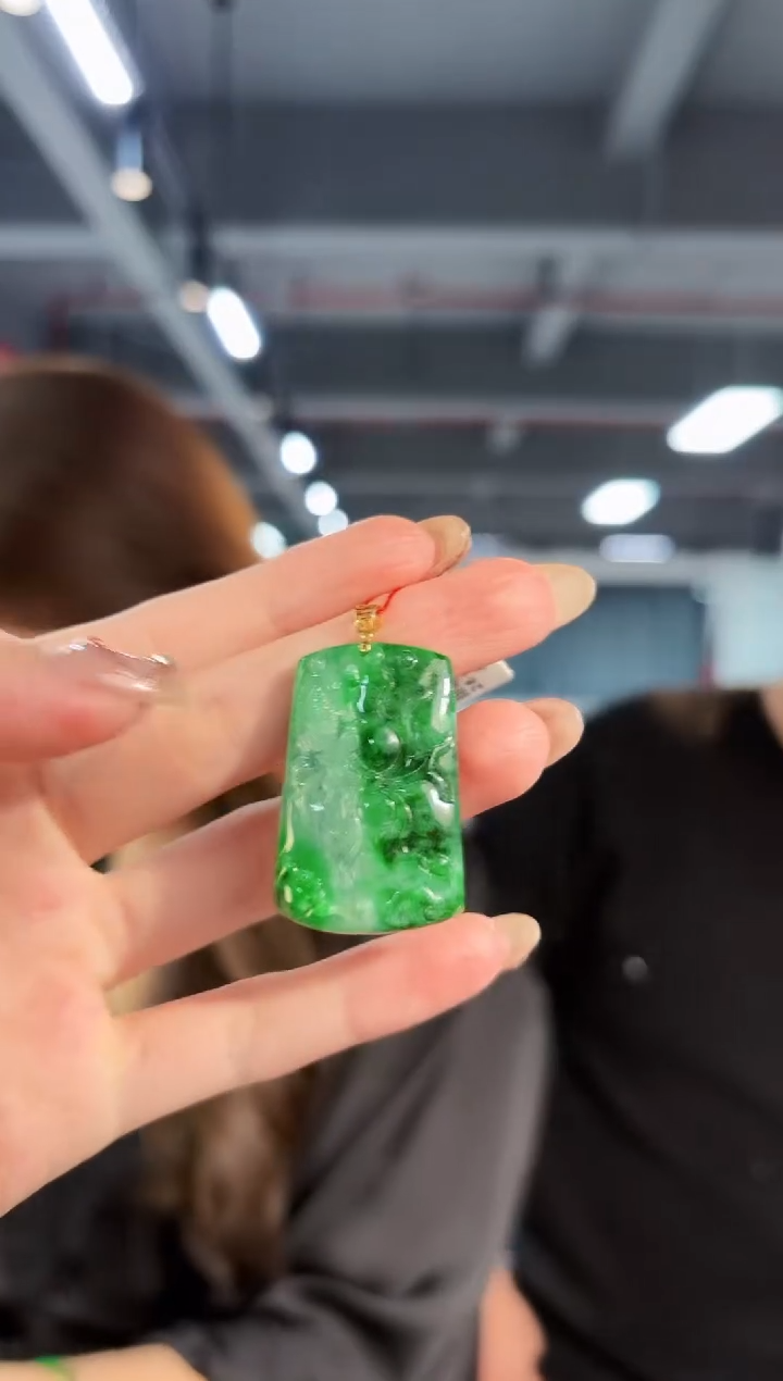 【闪购商品】翡翠颈饰18K金镶嵌 缅料A货/支持复检/一件