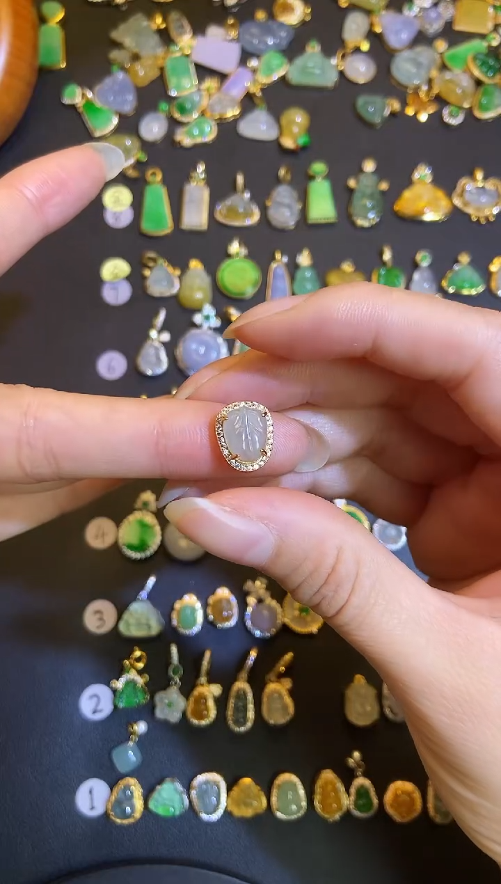 吊坠(不含链)银S925镶嵌翡翠1