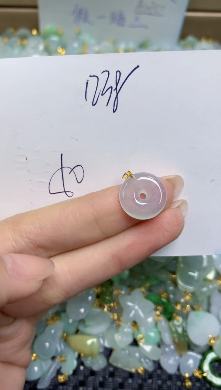 【闪购商品】翡翠颈饰18K金镶嵌天然缅甸A货翡翠