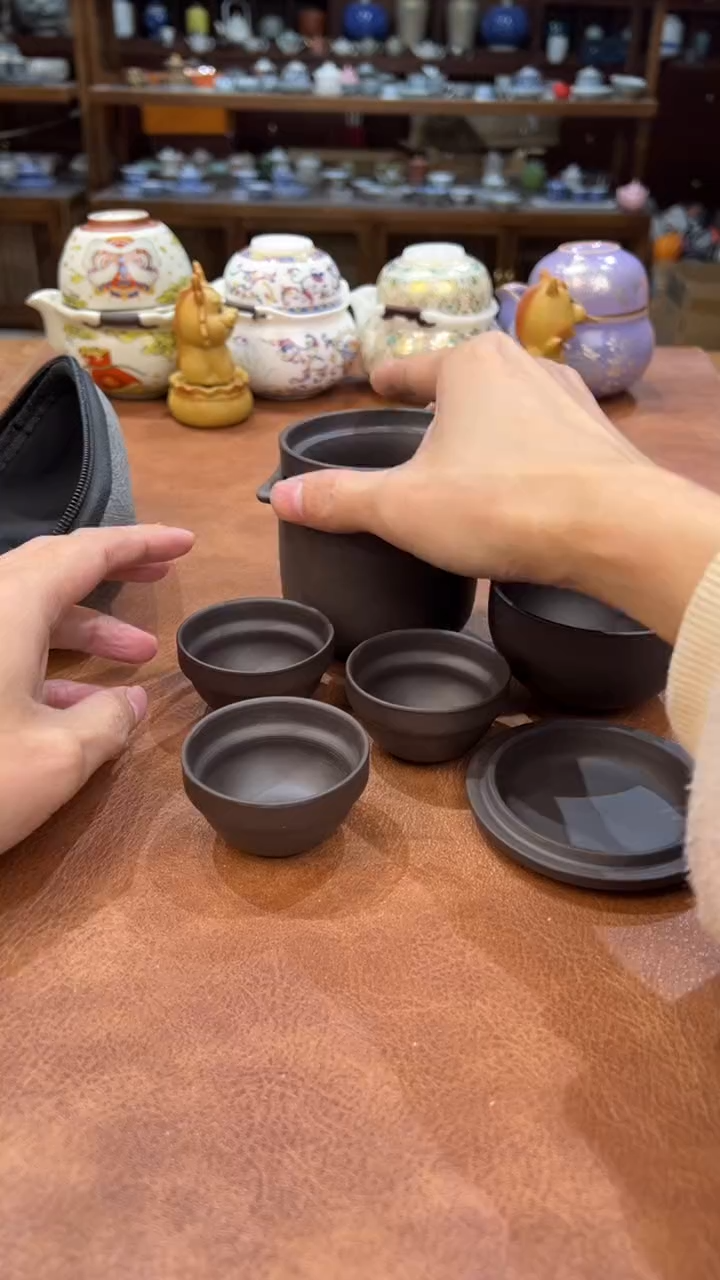 真的很便宜会开片的旅行茶具