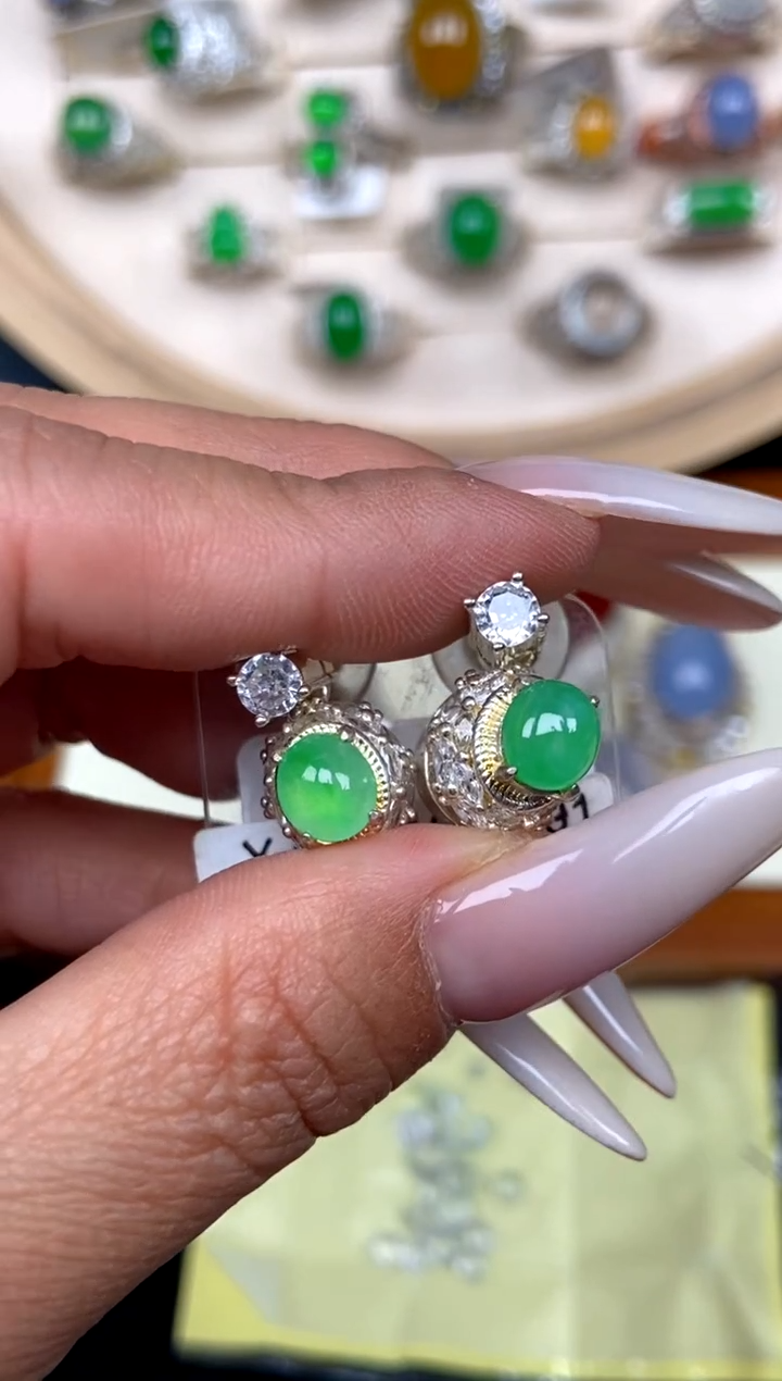 未镶嵌定制翡翠22天然缅甸A货翡翠蛋面