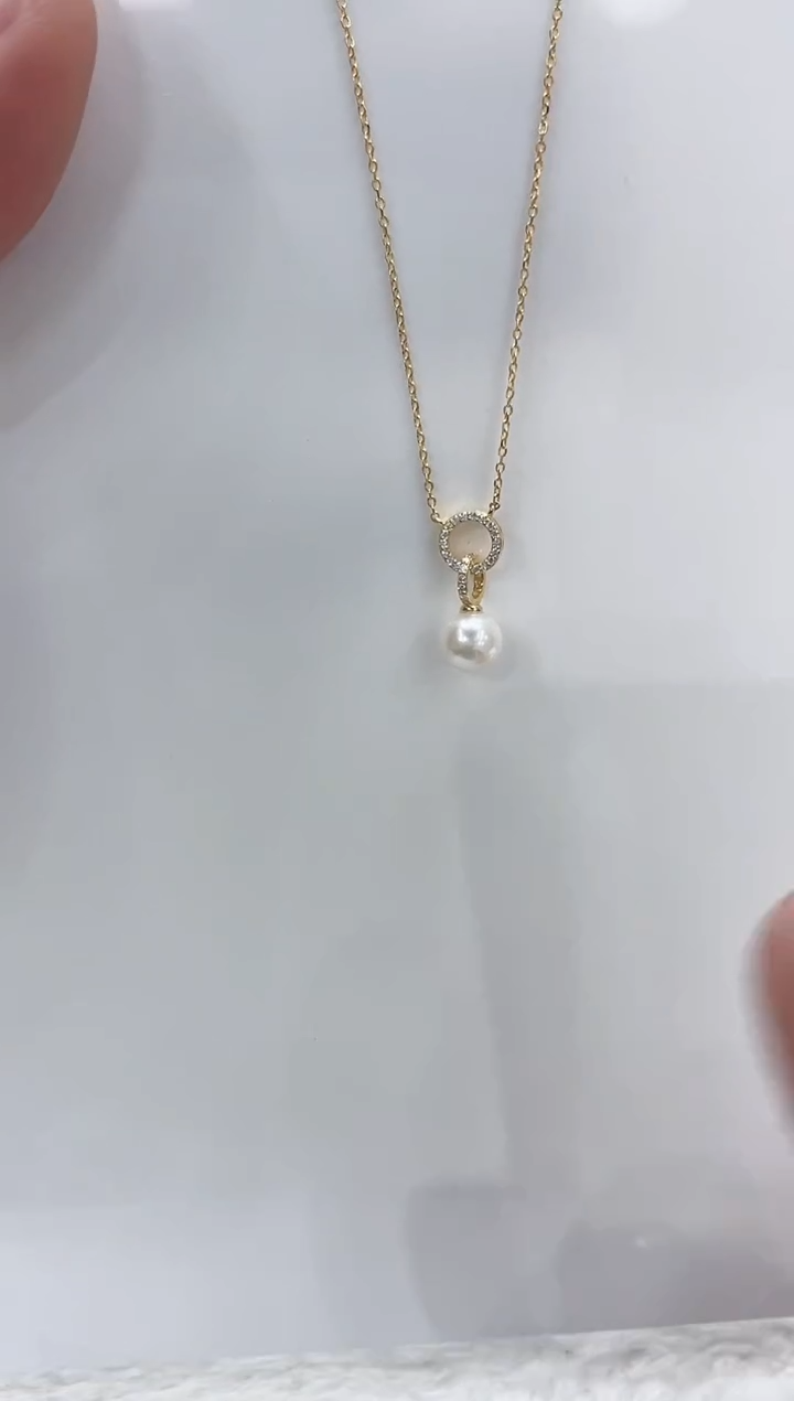 【闪购商品】海水珍珠颈饰银S925镶嵌海水珍珠项链