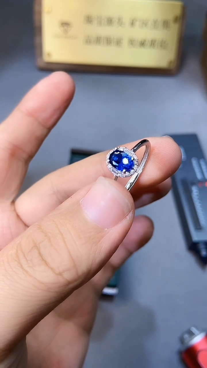 【闪购商品】蓝宝石戒指银S925镶嵌354