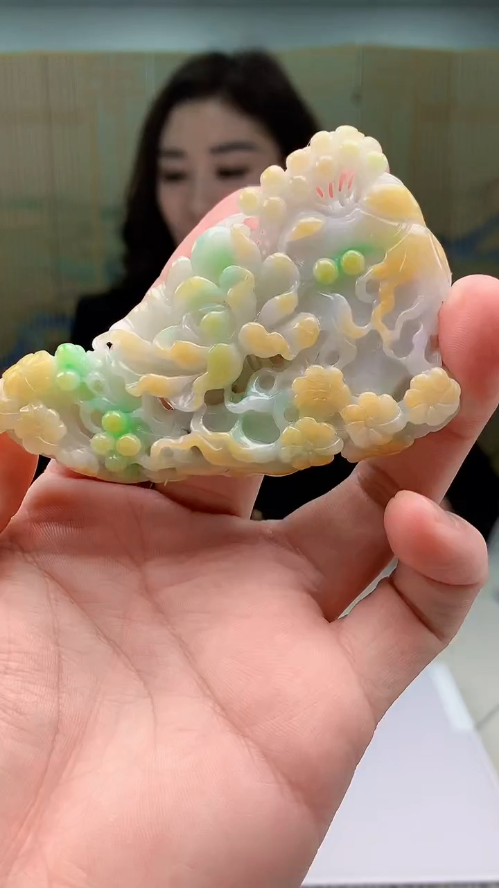 【闪购商品】定制翡翠未镶嵌4829bb-毛货挂件78