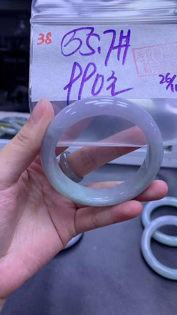 未镶嵌定制翡翠38手镯55.7+990元+拍一发一