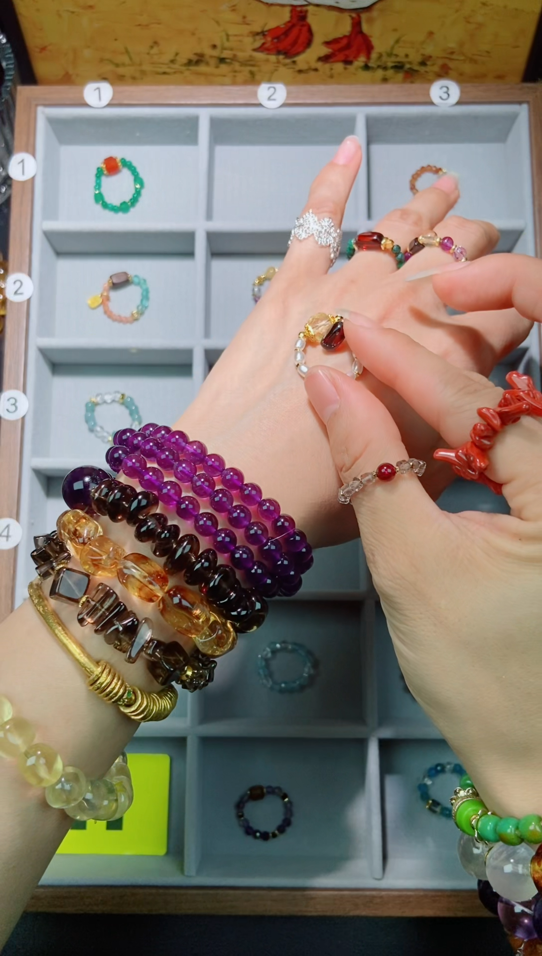 未镶嵌戒指水晶一***周22.9去配件加长条