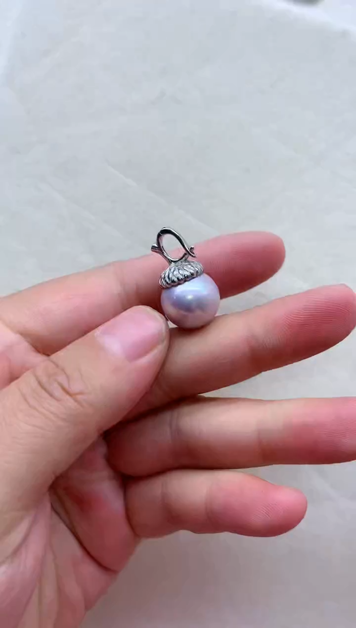【闪购商品】淡水珍珠吊坠(不含链)银S925镶嵌淡水珍珠吊坠