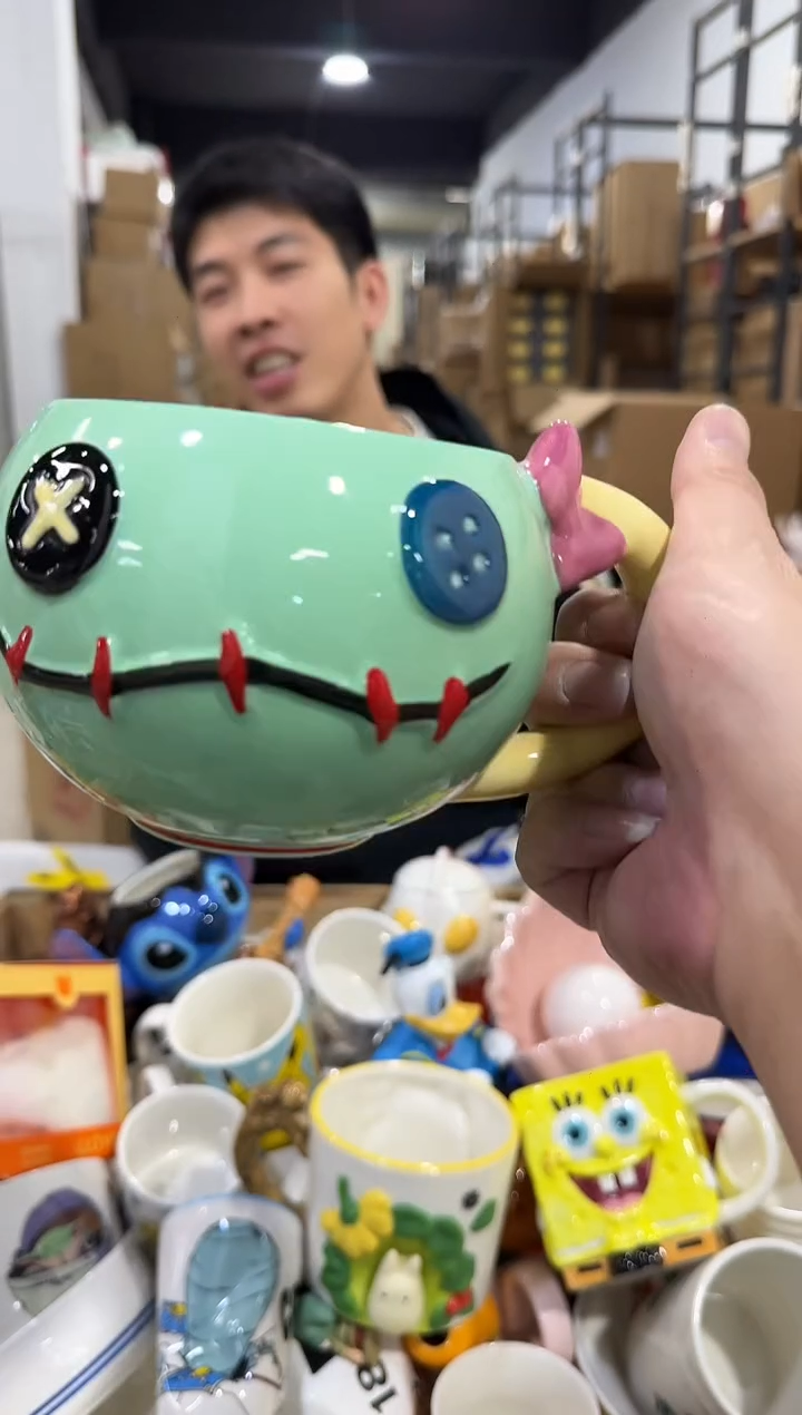 瓷片仙人掌阿金头杯