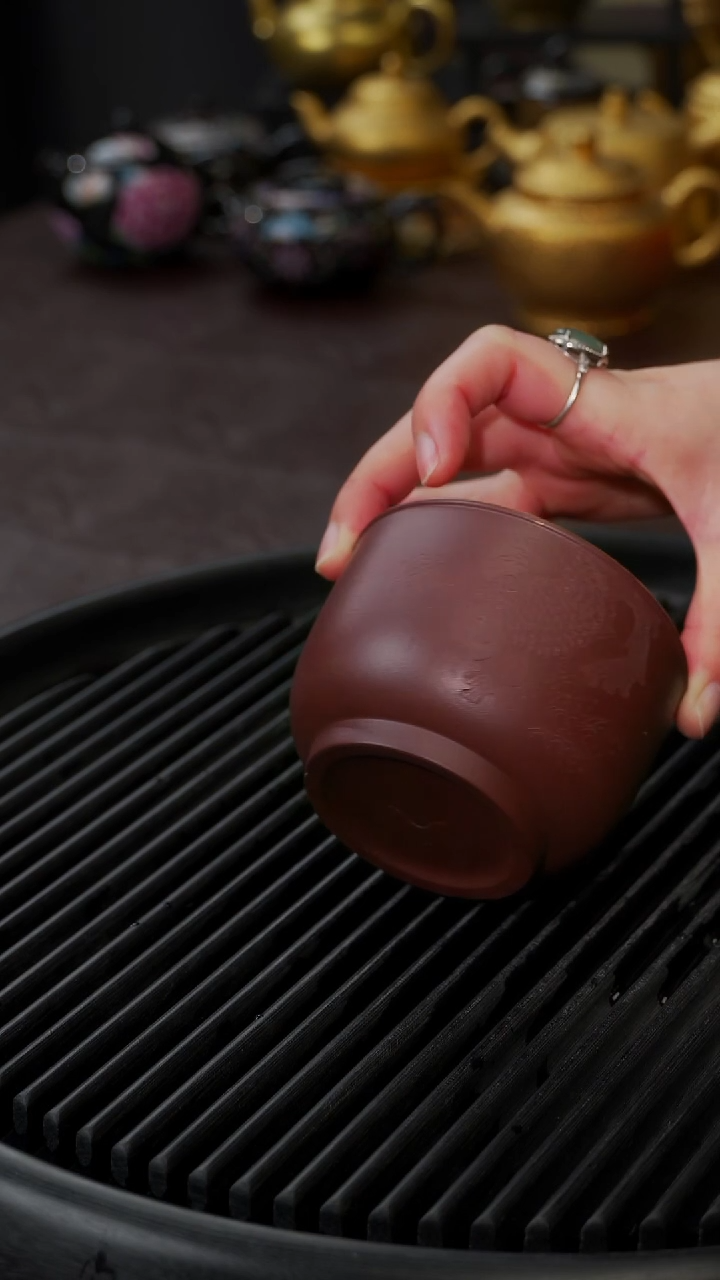 【闪购商品】杯【宜景窑紫砂鎏金】手绘杯子14