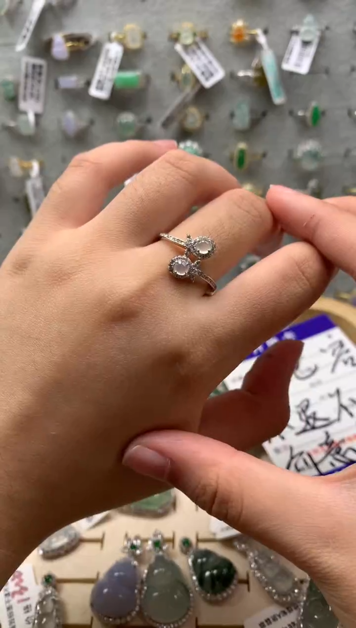 银S925镶嵌戒指翡翠6