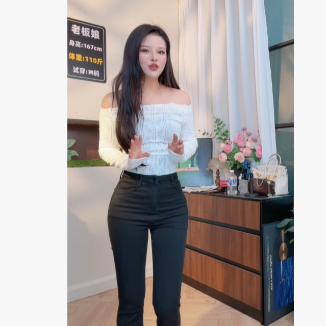 张百亿长袖T恤纯欲一字肩气质休闲显瘦打底上衣女