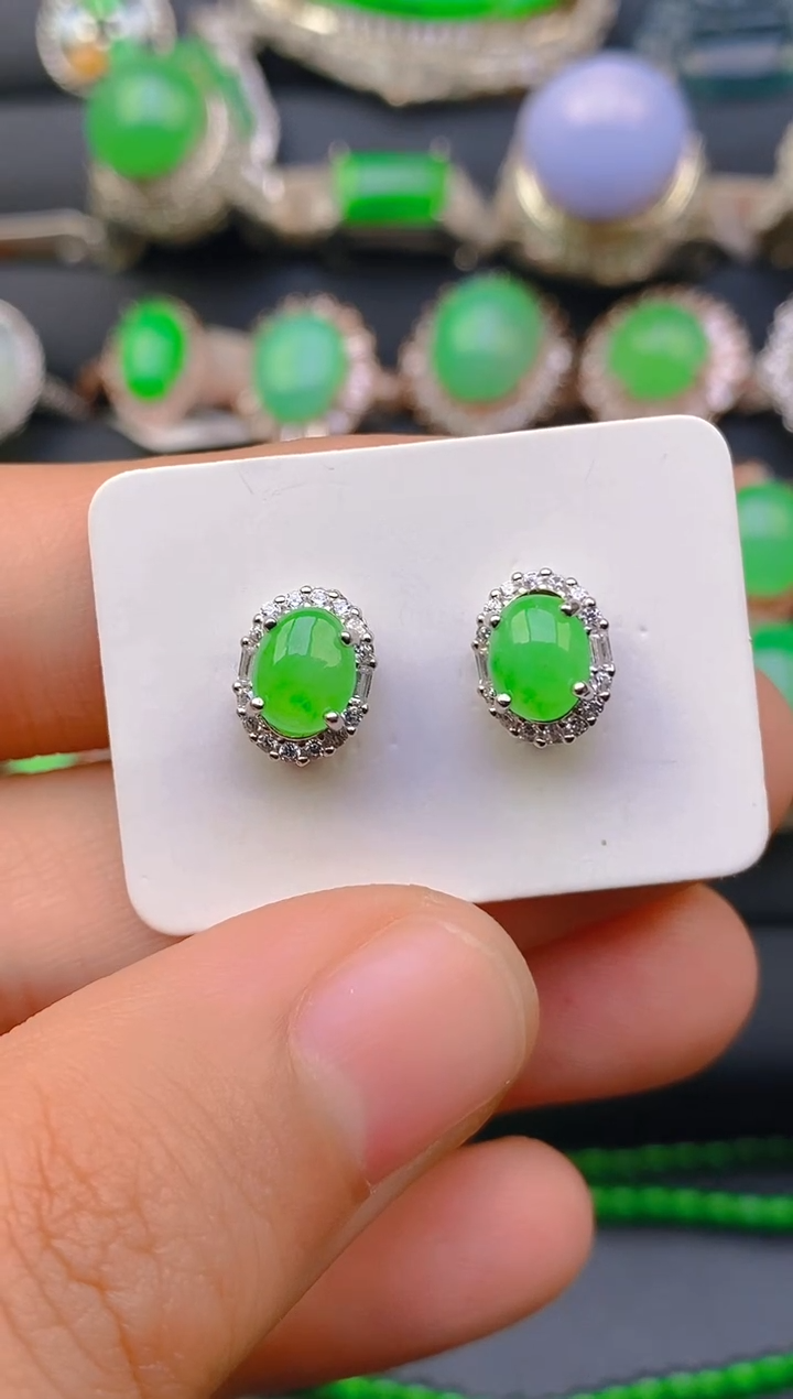 【闪购商品】翡翠戒指银S925镶嵌天然A货翡翠1