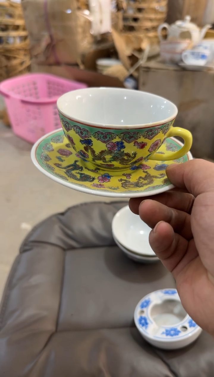 【闪购商品】摆件一杯一碟微瑕介意勿拍