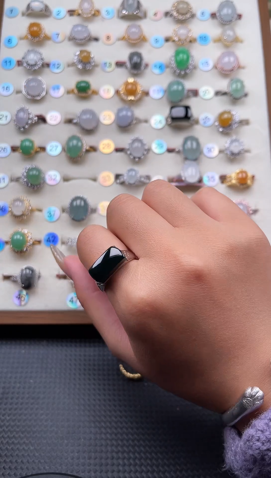 【闪购商品】翡翠戒指银S925镶嵌天然A货翡翠戒指