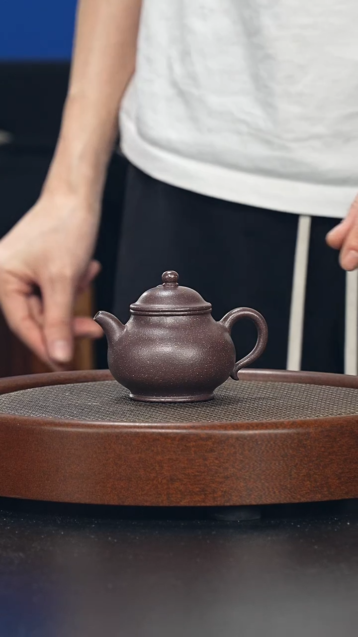 茶壶紫砂潘壶-桃花泥-全手工无添加-容量160cc