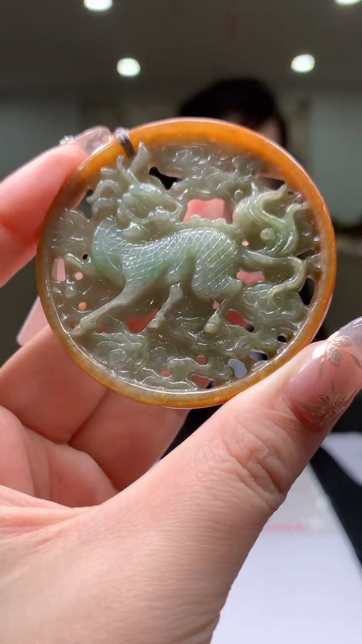 【闪购商品】定制翡翠未镶嵌8018yx-毛货挂件22