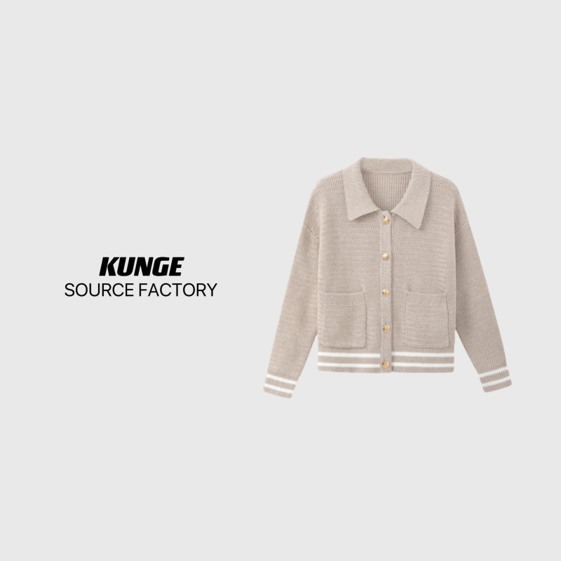 KUNGE-气质长袖时尚百搭设计师翻领秋冬-8549