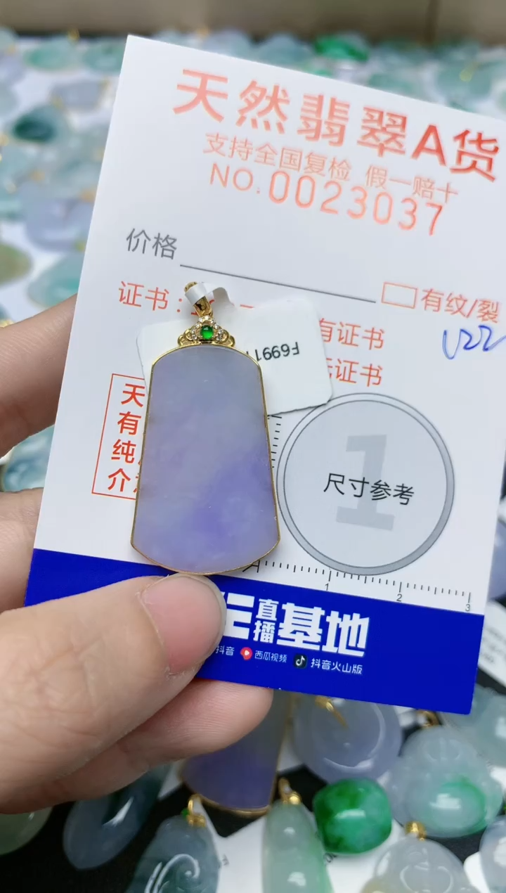 【闪购商品】翡翠颈饰18K金镶嵌天然翡翠A货    