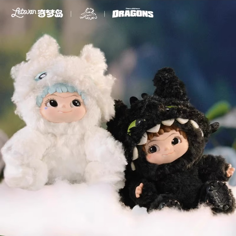 正版WAKUKU驯龙高手无牙仔光煞吊卡毛绒公仔挂件首发新品