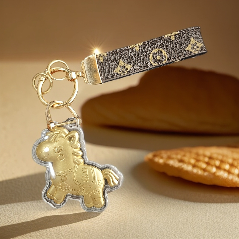 含金工艺品【富萌主】小马马上有钱包挂车挂钥匙挂