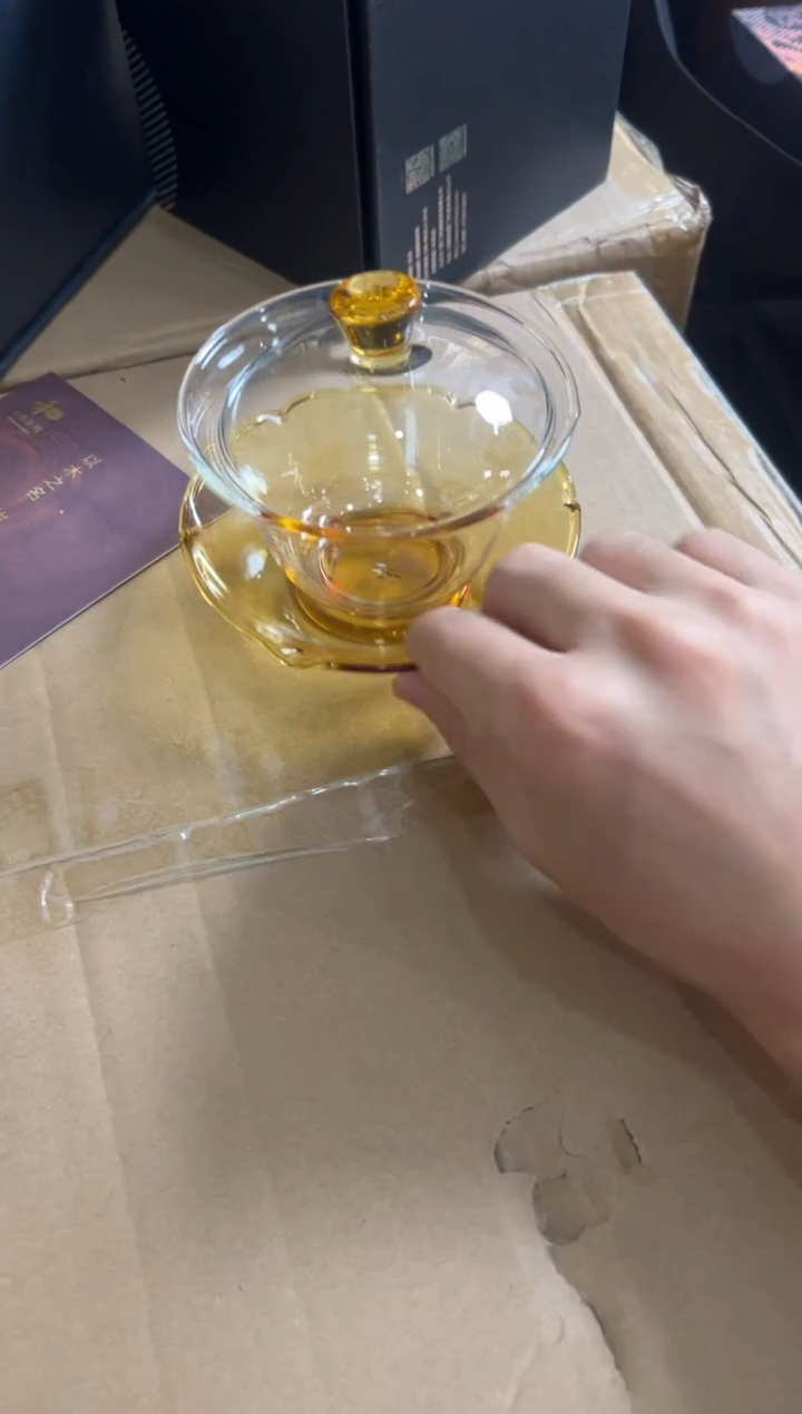 【闪购商品】荷叶盖碗 浅黄色（样品）