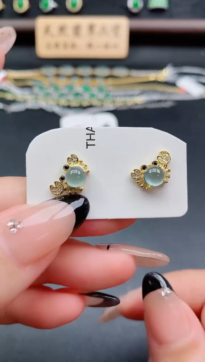 银S925镶嵌戒指翡翠1