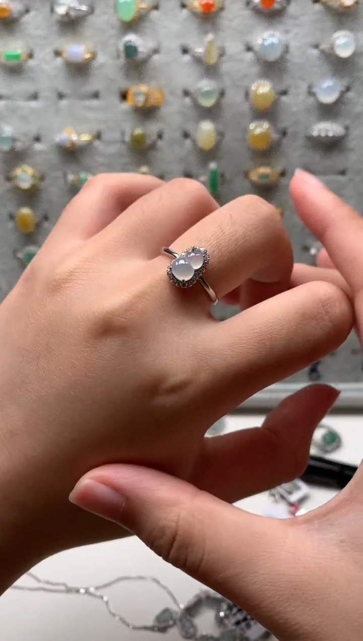 银S925镶嵌戒指翡翠13