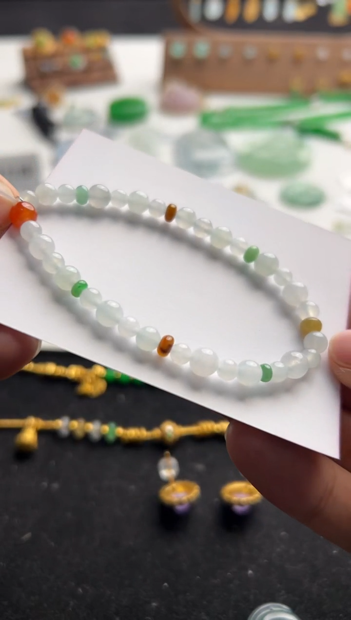 【闪购商品】定制翡翠未镶嵌多宝手串480-zjl004