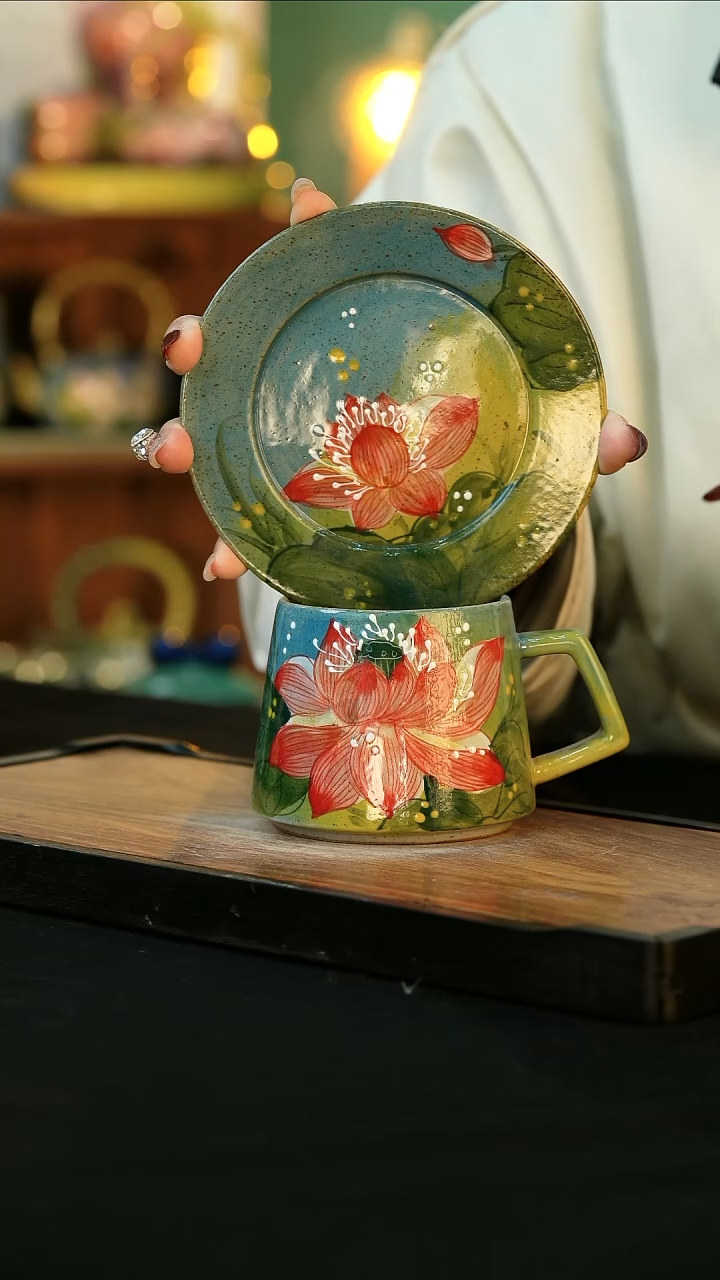 【闪购商品】杯手绘心瓷陶瓷浮力