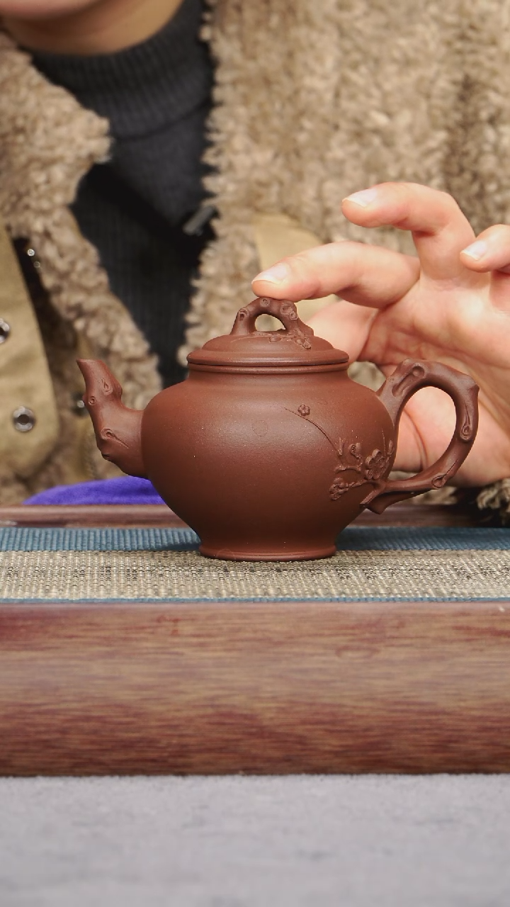 【闪购商品】紫砂茶壶紫泥 梅报春