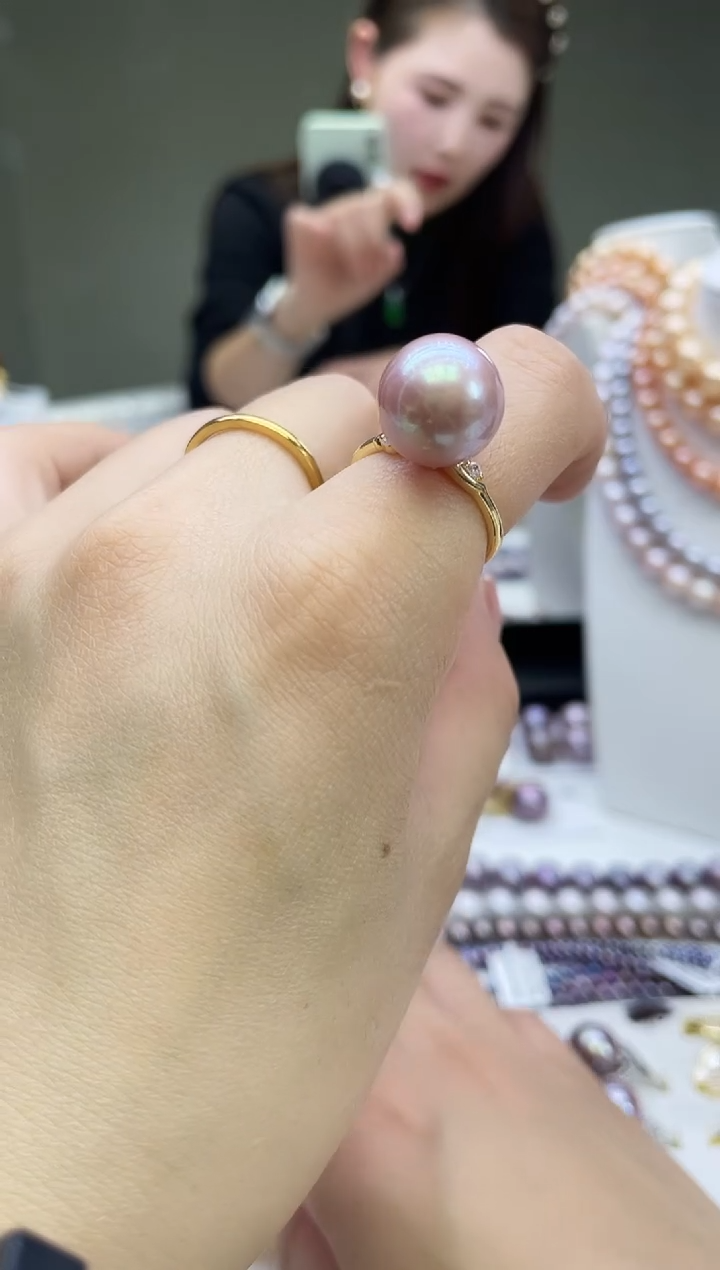 未镶嵌戒指淡水珍珠紫色系戒指