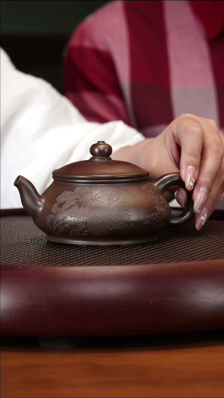 茶壶紫砂4109ZXJ潘壶天星泥柴烧240cc