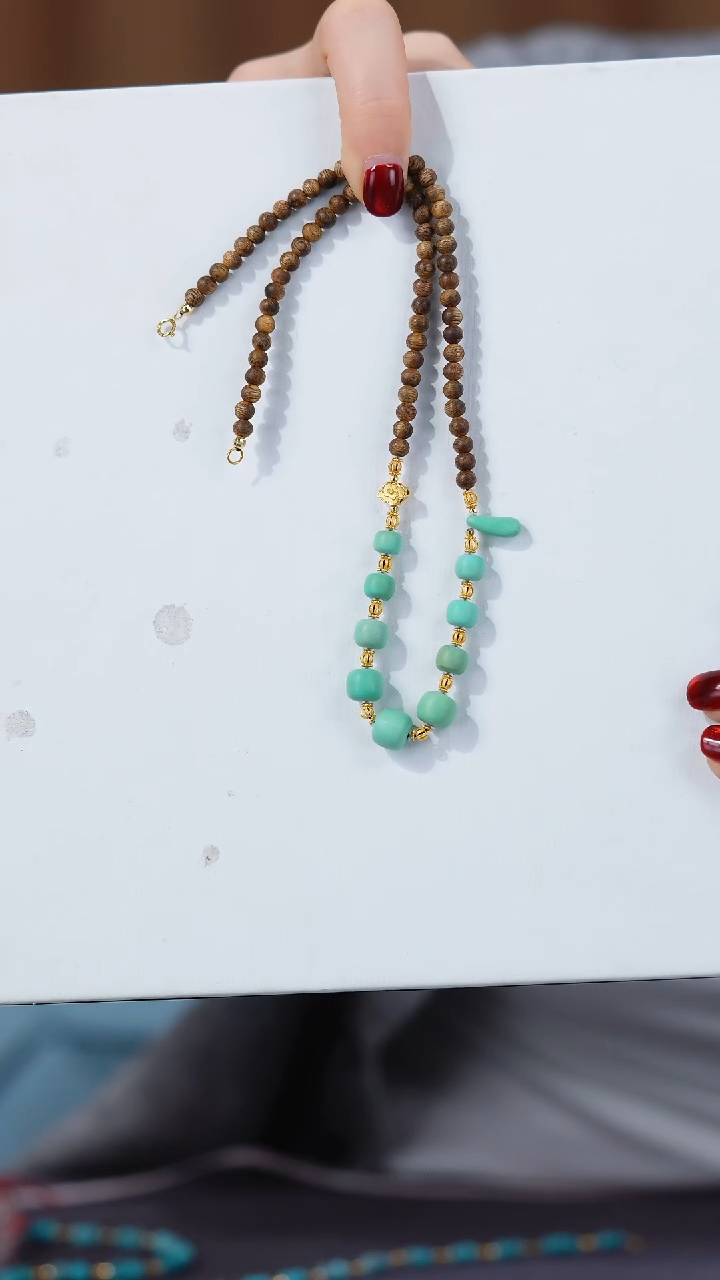 【闪购商品】绿松石项链18K金镶嵌1