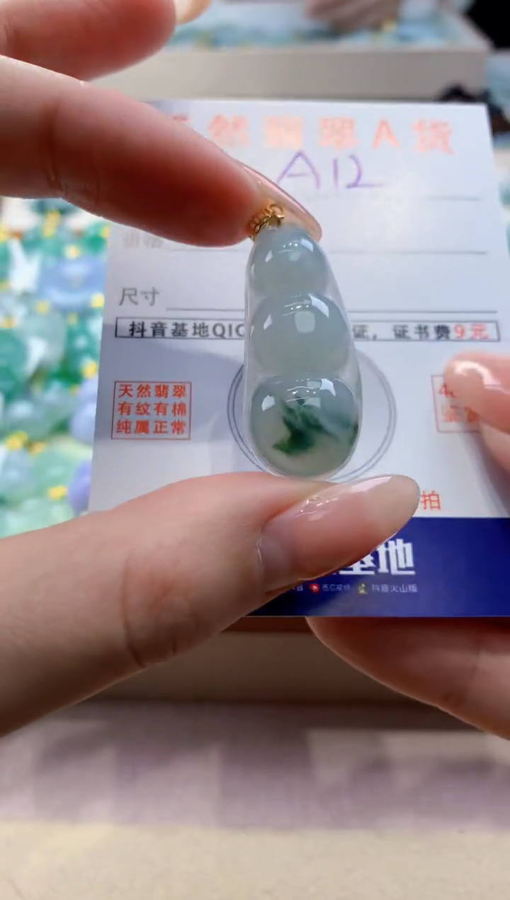 颈饰未镶嵌翡翠天然翡翠挂件 