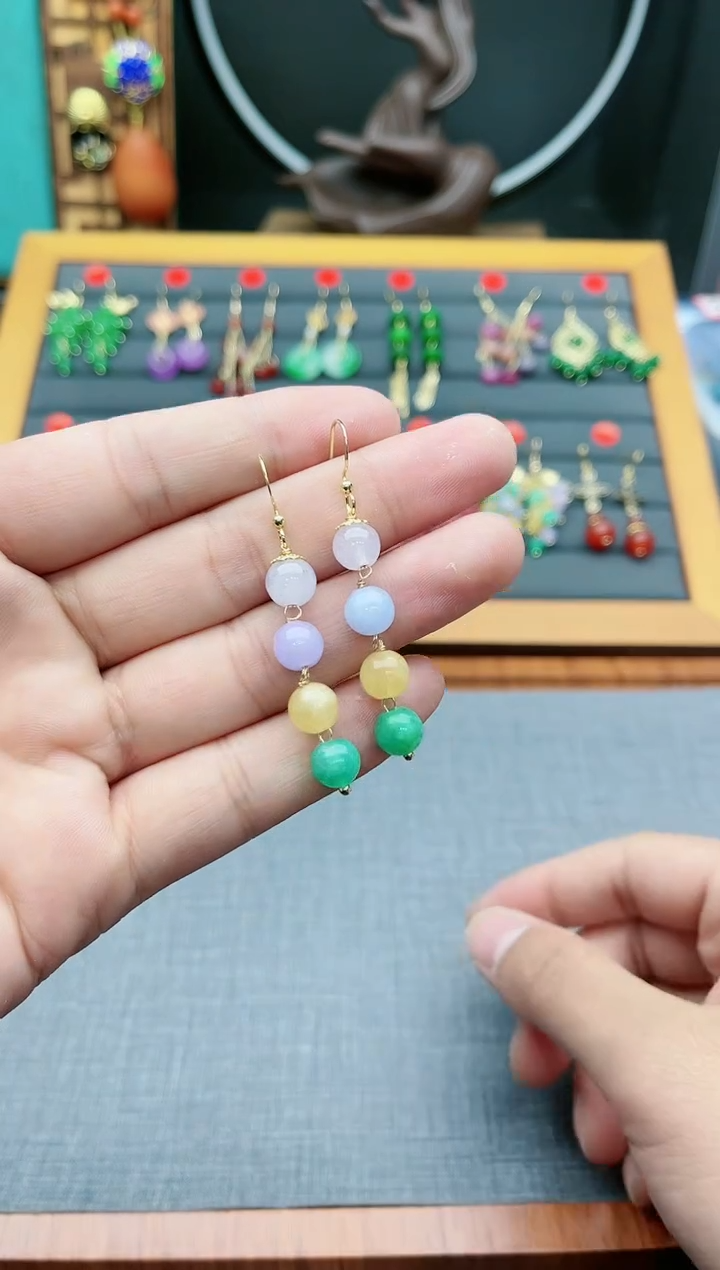 【闪购商品】玛瑙/玉髓耳钉银S925镶嵌508000