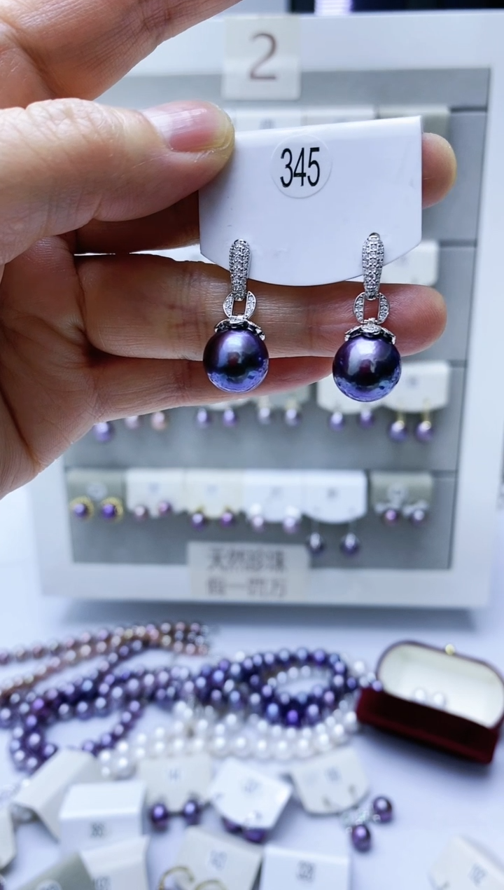 【闪购商品】淡水珍珠耳饰银S925镶嵌345