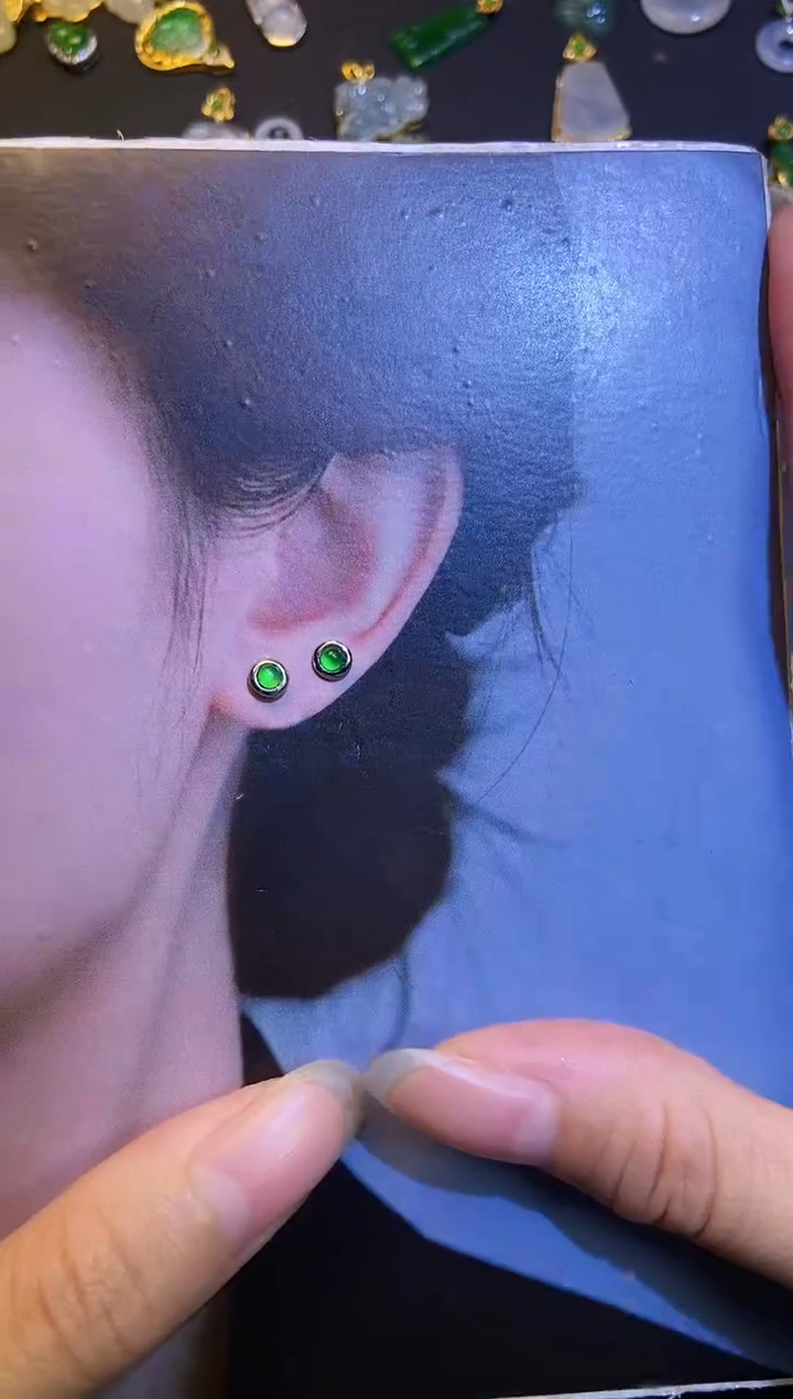 翡翠银S925镶嵌吊坠(不含链)1