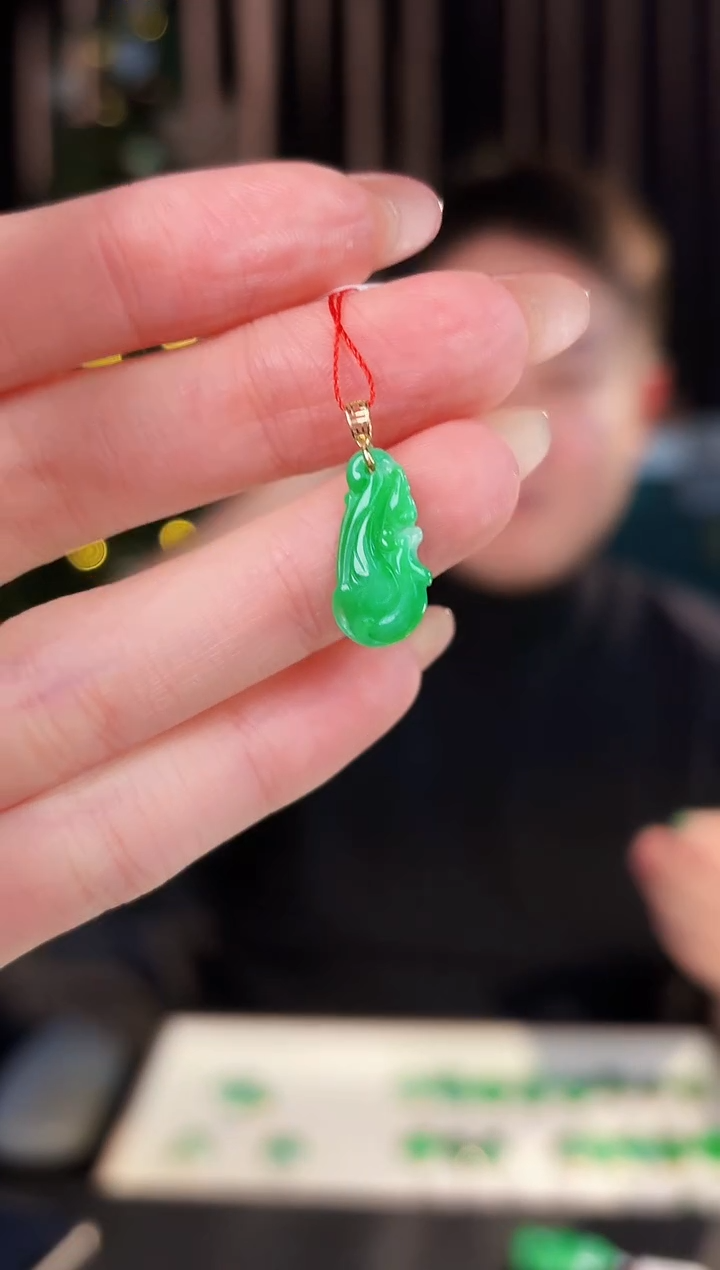 【闪购商品】翡翠颈饰18K金镶嵌缅料A货/支持复检/一件