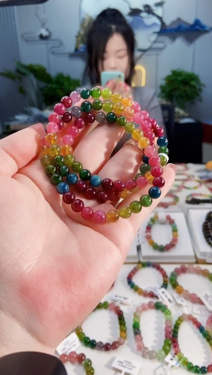 【闪购商品】碧玺手链未镶嵌G2439三圈颜色微差发1