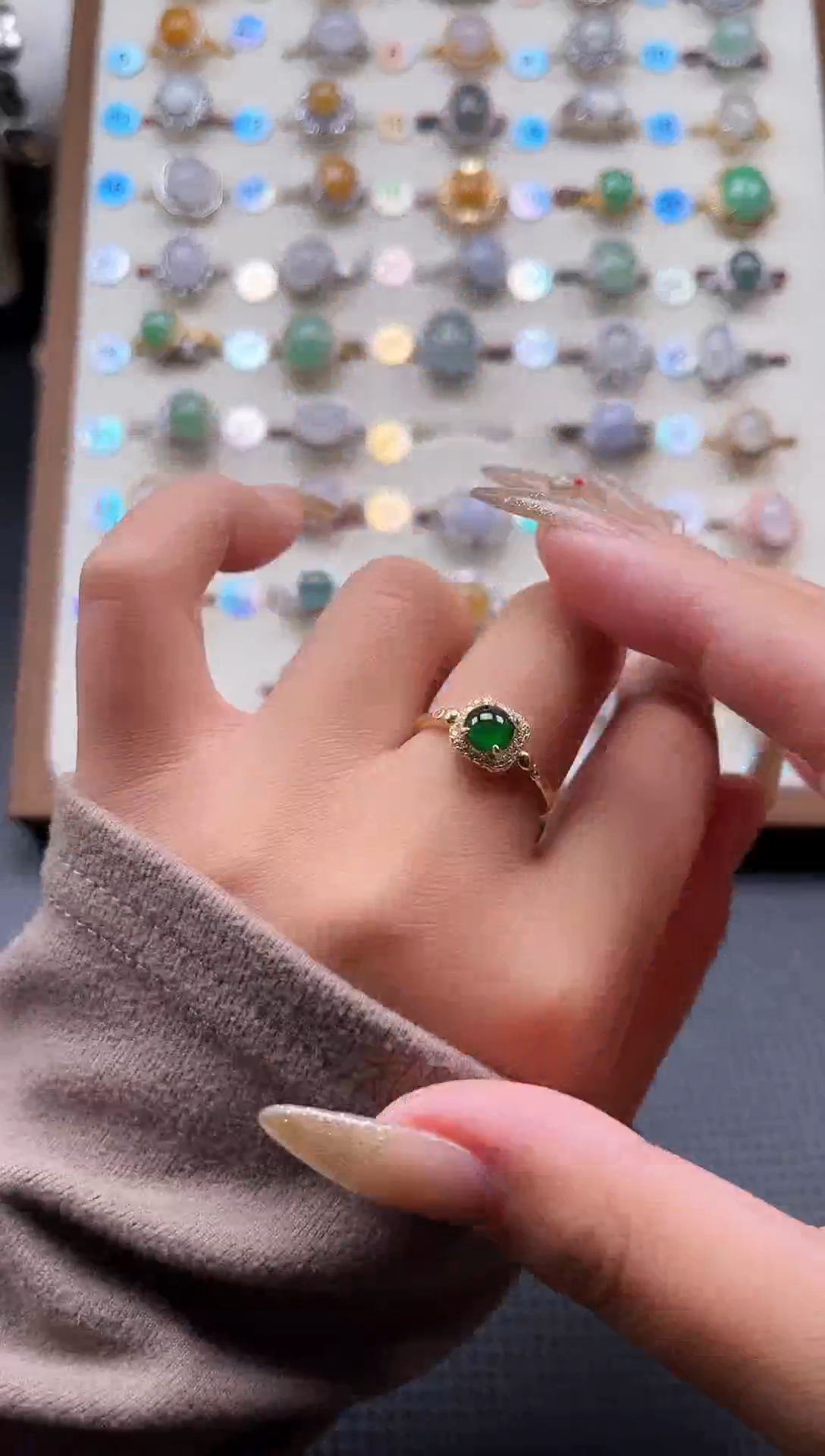 【闪购商品】翡翠戒指银S925镶嵌天然A货翡翠戒指