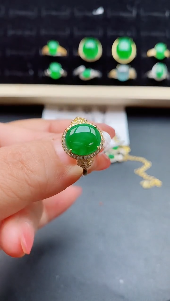 【闪购商品】翡翠戒指银S925镶嵌508050