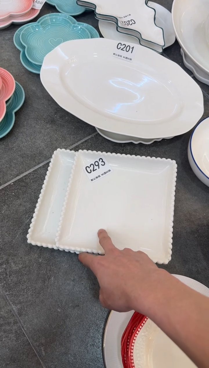 摆件陶C293 2个陶瓷餐具微瑕库存尾货