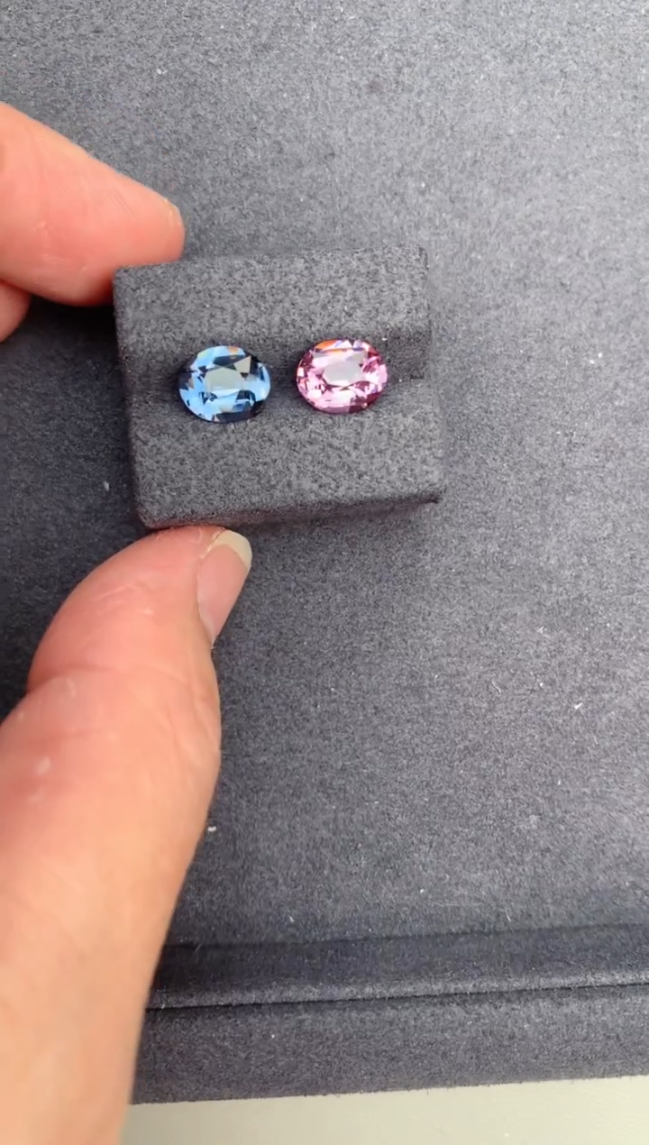 【闪购商品】尖晶石裸石未镶嵌3.7ct尖晶石配对