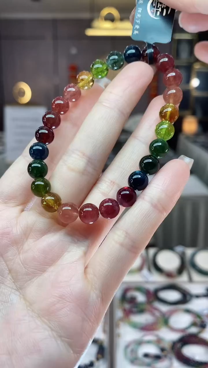 【闪购商品】碧玺单圈手串7mm+未镶嵌一物一证dan