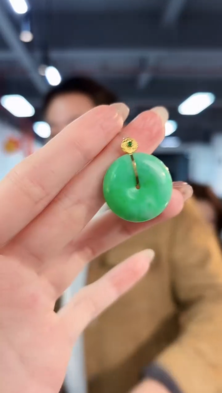 【闪购商品】翡翠颈饰18K金镶嵌缅料A货/支持复检/一件