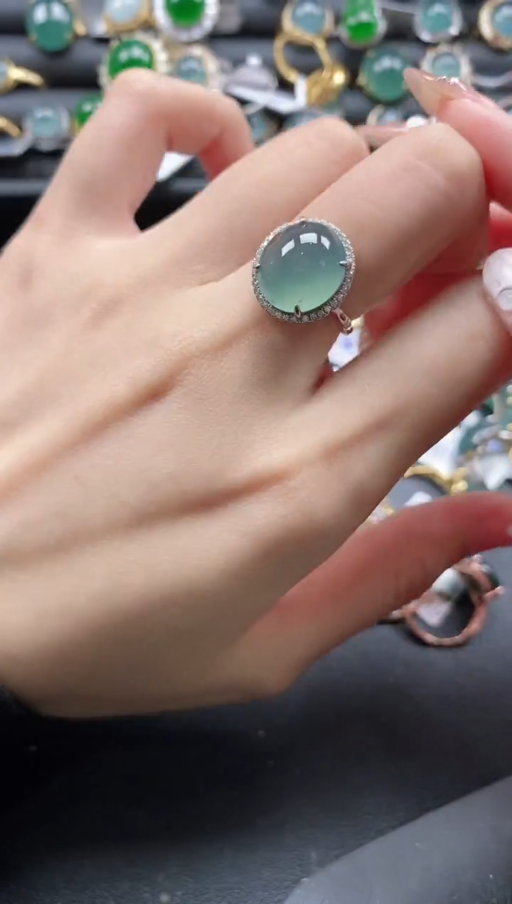 【闪购商品】翡翠戒指银S925镶嵌1111